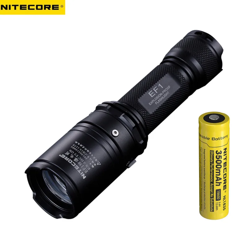 NITECORE EF1 Led Flashlight XM-L2 U3 830LM Explosion-proof  Tactical Flashlight ProTorch Ex D II C T5 Gb By 18650 Battery