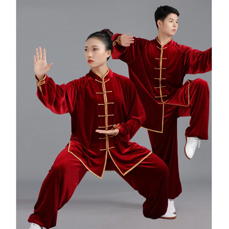 

Men Traditional Chinese Tang Suit Kung Fu Uniform Set Women Martial Arts Tai Chi Outfits Adult Stage Performance Cosplay Costume