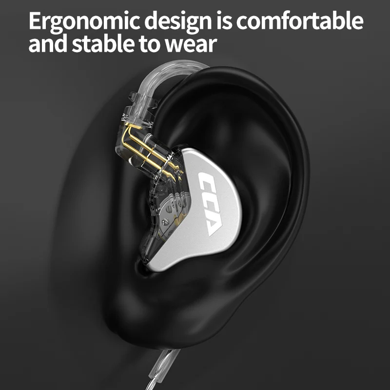 CCA CRA Metal Wired Headset High Frequency In-Ear Music Monitor Headphones Noice Cancelling Earbuds Earphone With Microphone