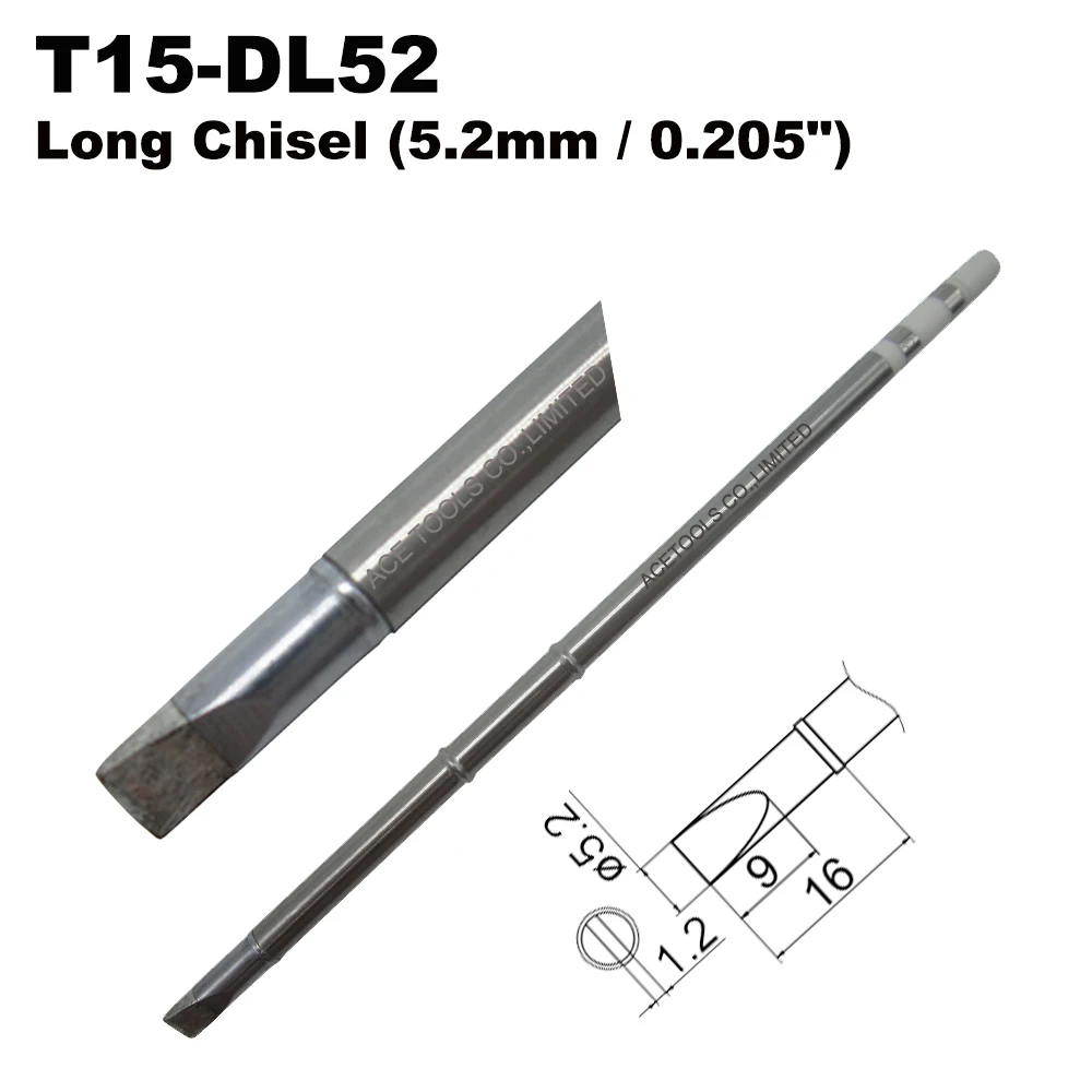 

10 PCS T15-DL52 Chisel Replace Soldering Tip for HAKKO FM-203 FM-204 FM-206 FX-951 FX-950 FX-952 FX-9501 FM-2028 FM-2027 FM-2021