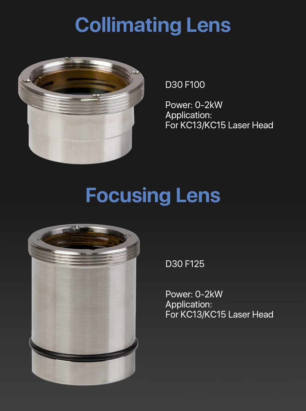 Ultrarayc Faser Laser Fokus Objektiv D30 F100 F125mm mit Objektiv Halter für WSX KC13 KC15 Laser Schneiden Kopf – Detail 1