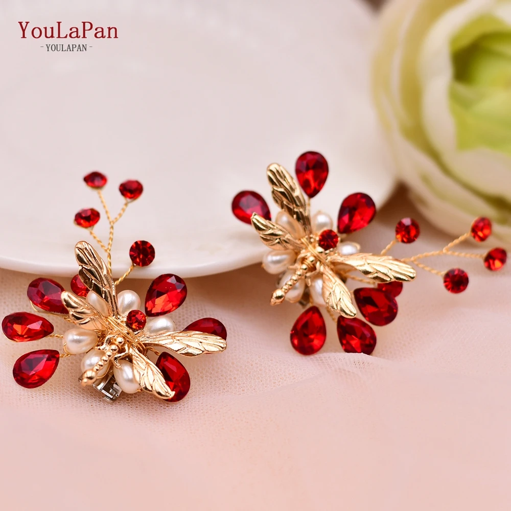 YouLaPan Handmade Rhinestone Shoe Clip Charm Women Alloy Leaf Shoe Buckle Bridal High Heels Decoration Wedding Accesories X43