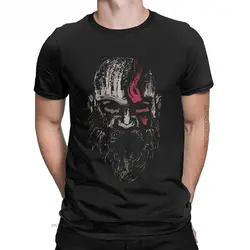 Krieger Kratos T-Shirt für Männer Vintage reine Baumwolle Grafik T-Shirts Gott des Krieges Kurzarm Kleidung Grafik bedruckte Tops