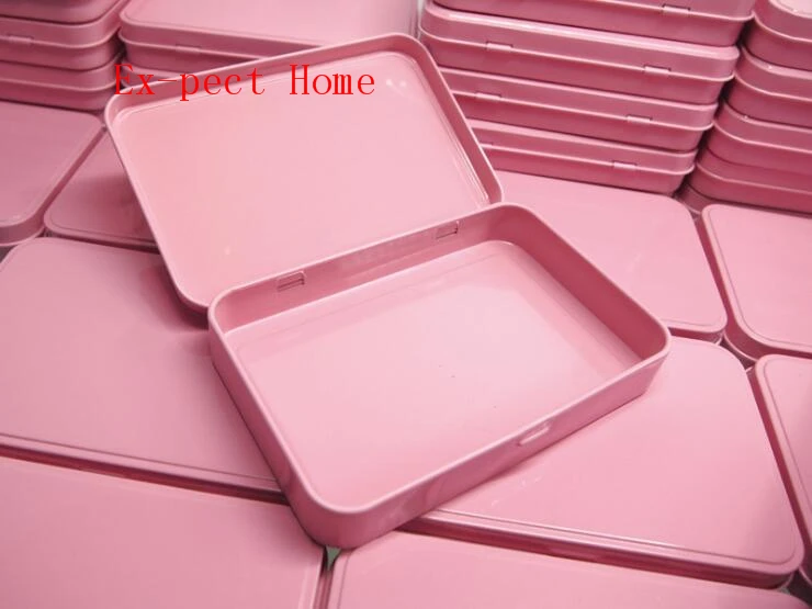 

100 Pcs Pink Metal Boxes Cosmetic Packing Box Promotional Gift Tin Box Eye Shadow Metal Case Size 133x88x20mm