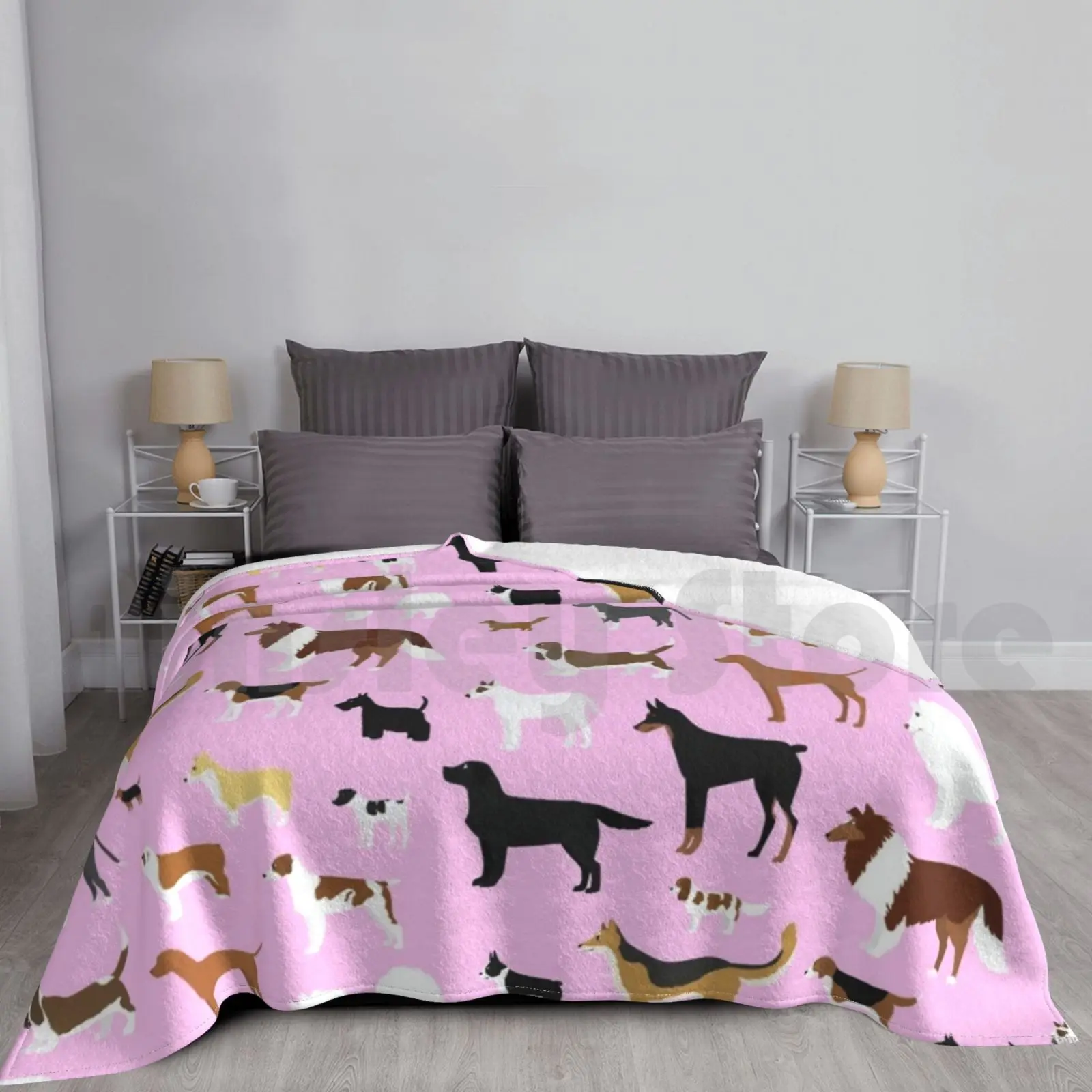 Dogs For Days ( Pink ) Blanket Fashion Custom Dogs Dog Animal Doberman Labrador Retriever Lab Dachshund