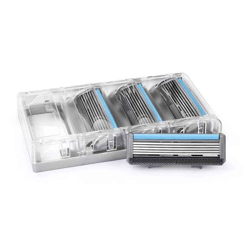 Qshave Zwarte Spider Man Manual Razor Duitsland X5 Blade Met Trimmer Blade, 4 & 8 & 16 Cartridges Keuze