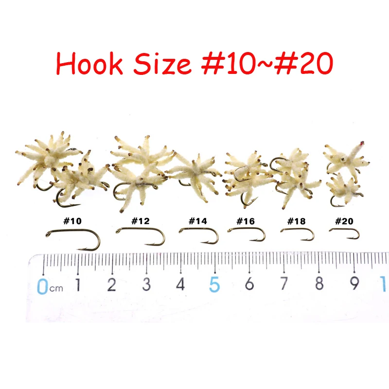 ICERIO 8PCS White Maggots Cluster Worm Bait for Trout Carp Perch Fishing Fly Insect Lures