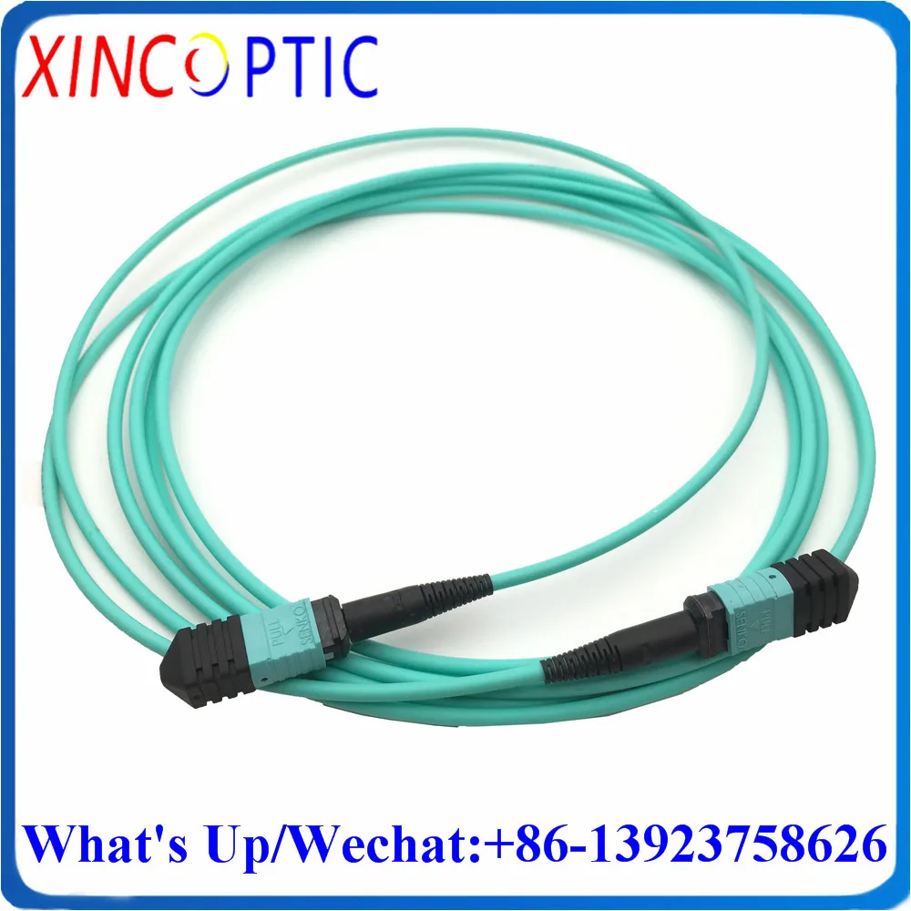 MPO/F-MPO/F-OM3-12F-3.0-7M-LSZH Polarity B 12Core MPOUPC Female to F MM OM3-150 3.0mm Aqua LSZH Mini Fiber Patch Cord Cable