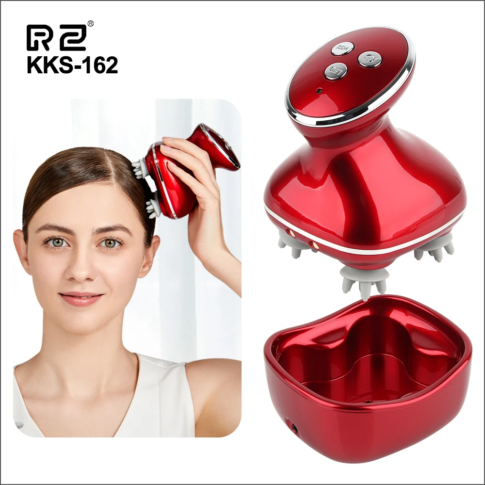 RZ Head Massager Waterproof Electric Wireless 4D Scalp Massage Claw Head Massager Release Prevent Hair Loss Promote Hair Growth