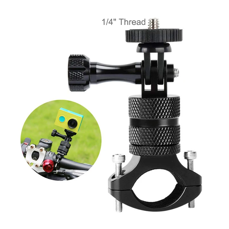 Bicycle Motorcycle Handlebar Aluminum Clamp Holder Tripod Mount for GoPro Hero 11 10 9 8 7 5 Xiaomi Sjcam Eken DJI Action Camera