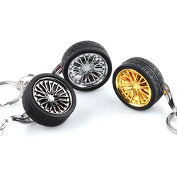 Metal Rim Brake Calipers Keychain JDM Car motorcycleTire Rubber key Ring Car style