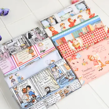 45x110cm vintage rajčatová panenka malá holčička bavlněná látka šicí materiál vyšívání diy látka šaty oblečení patchwork materiál 8 nejlepší prodej rajčatová tkanina - №5