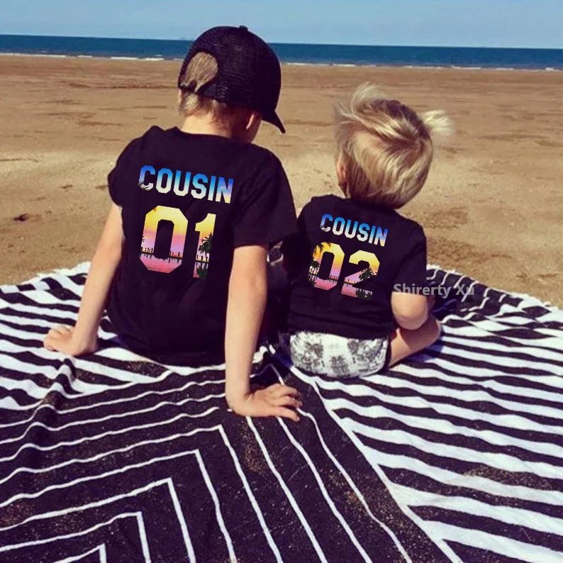 Sibling Shirt Set Matching Cousin Kids Tshirts Sister /Brother Shirt Cousin 01/02/03 Cotton Kid Tee Tops Funny Children T Shirt