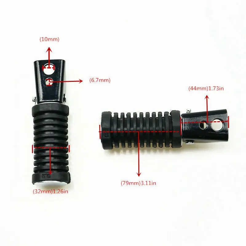 Black Off Road Front Rear Foot Pegs Pedals  Rest For Suzuki GN125 GN 125