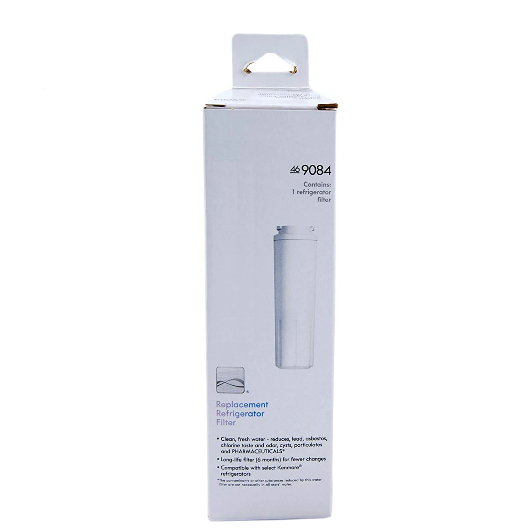 A spare refrigerator water filter compatible with Kenmore 9084