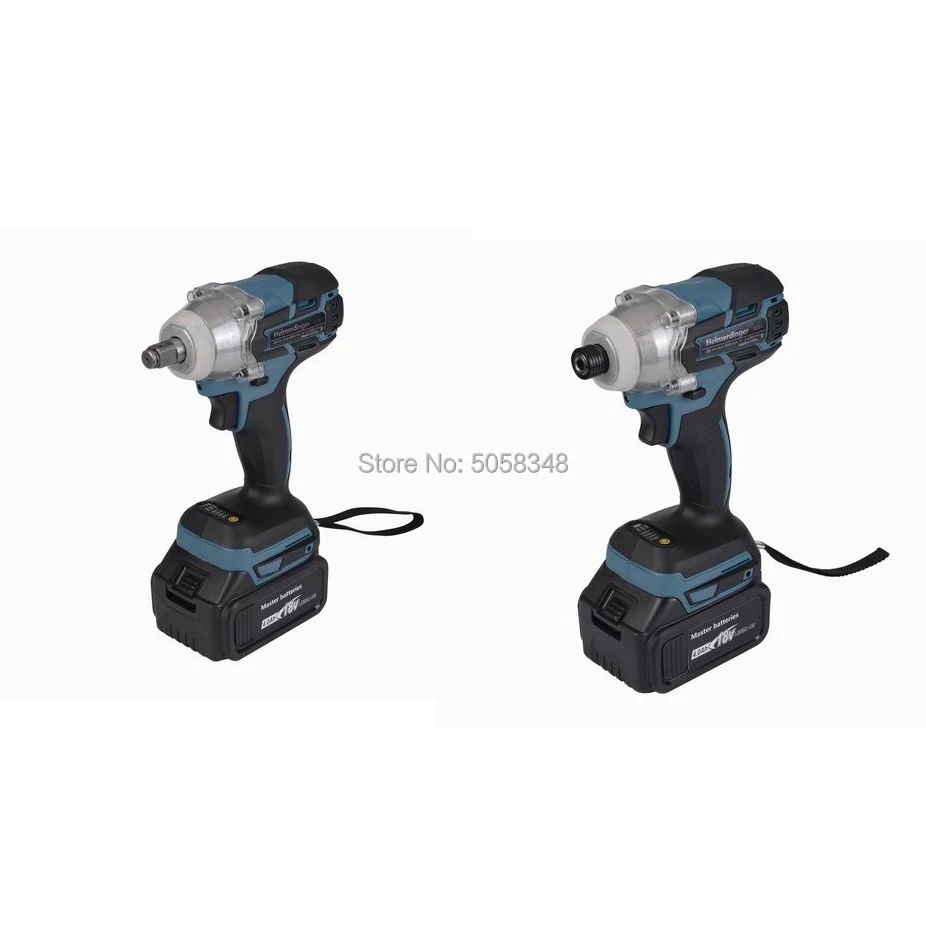 Elektrische Oplaadbare Borstelloze Slagmoersleutel Draadloze En Borstelloze Impact Driver Boor Combo Met Twee 18V 4.0Ah Batterij