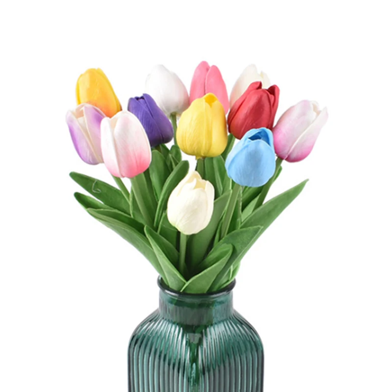 10pcs Artificial Tulip Real Touch Flower for Wedding Home Decor Centerpiece Bouquet Fake Tulips flower Decoration