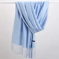 Fashion Solid Color 2023 Women Scarf Winter Hijabs Tessale Tassels Long Lady Shawls Cashmere Like Pashmina Hijabs Scarves Wraps - Image 3