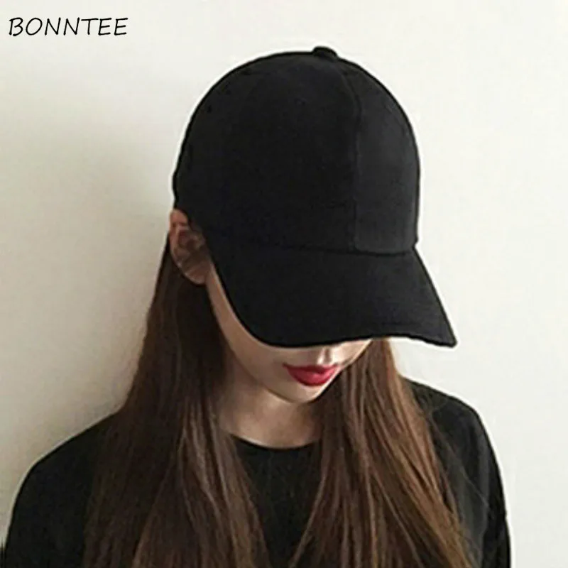 Baseball Caps Women Korean Style Adjustable Hip Hop Unisex Solid Casual Womens Fashionable Simple All Match Sunshade Hats Trendy