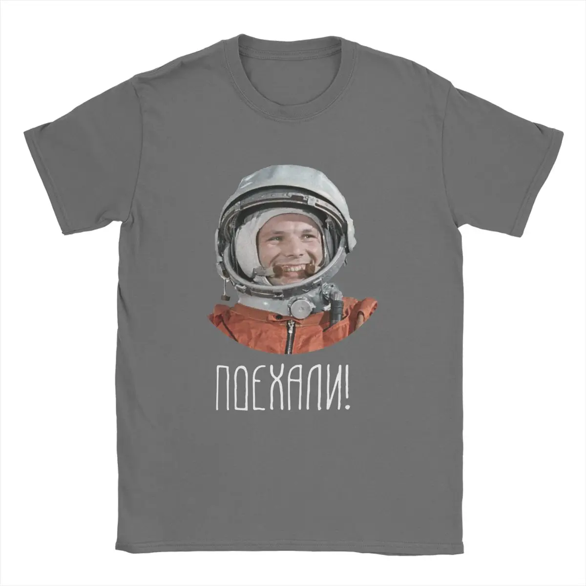 USSR Astronaut Yuri Gagarin T-Shirts for Men Soviet Union CCCP Hipster 100% Cotton Tee Shirt Short Sleeve T Shirt Adult Clothes