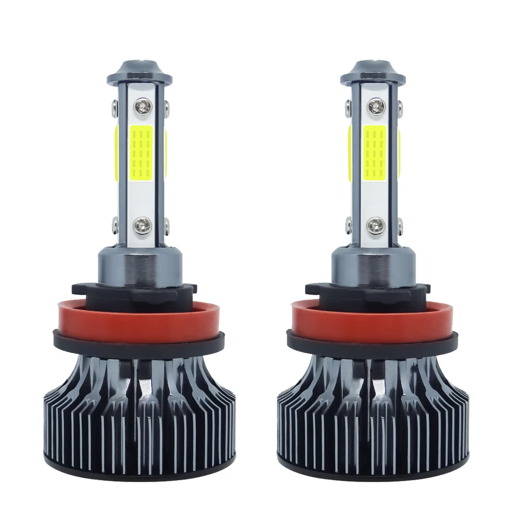 

2pcs H11 H7 4-sided Led 10000LM HB3 HB4 Led H9 H8 9006 9005 HB3 HB4 Car Headlight Bulb Diode Fog Lamps for Auto 6000K White 12V