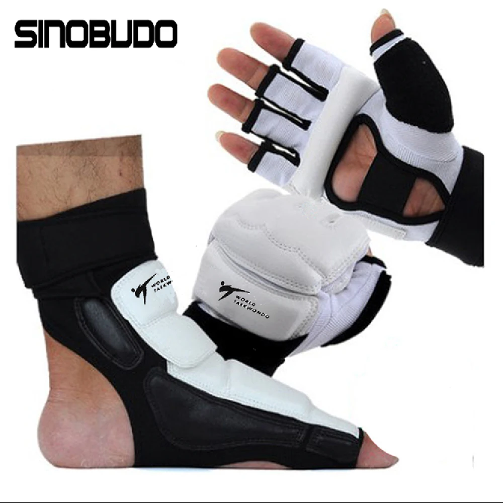 Adult child protect gloves Taekwondo Foot Protector Ankle Support fighting foot guard Kickboxing boot WT approved Palm protector