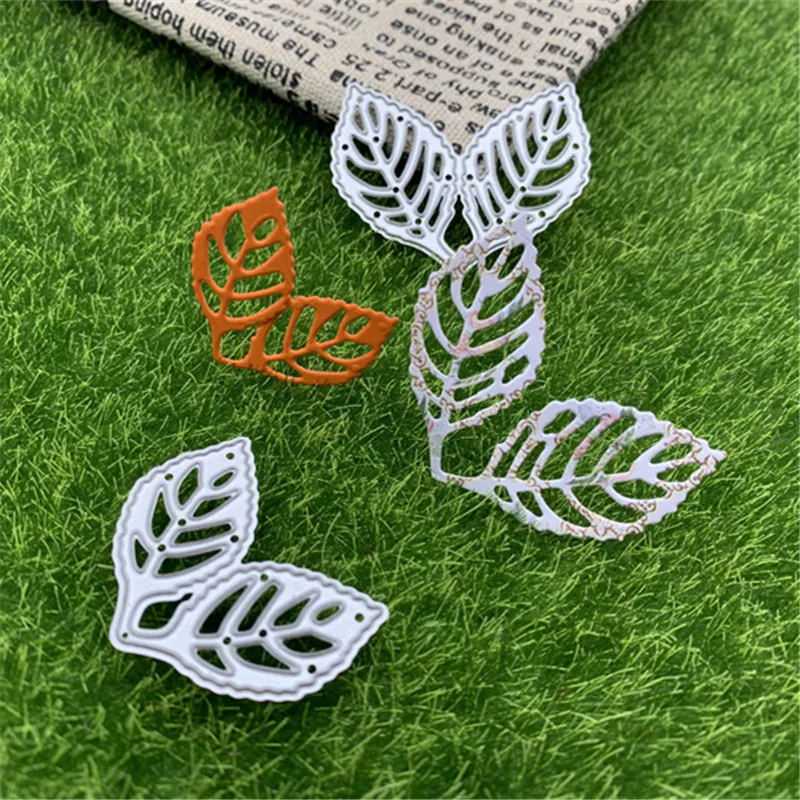 2 pieces of hollow leaf decoration metal cutting mold mold scrapbook photo album business card paper embossing DIY craft