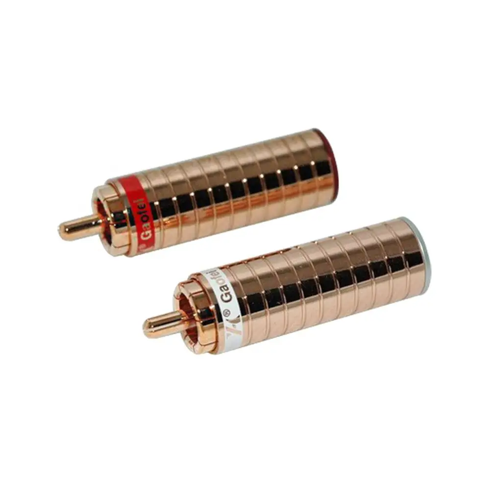 Thouliess 4pcs/lot HIFI GF-RED03R Red Copper RCA Plug Connector Amp DV CD Speaker Audio Interconnect Cable Socket