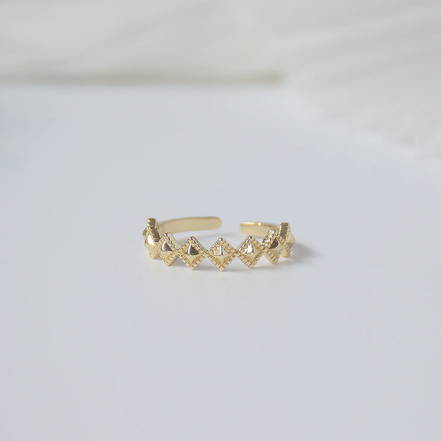 14k Real Gold Plated Fashion Jewelry Micro-inlaid Zircon Diamond Simple Rings for Woman Party Daily Elegant Open Double Ring