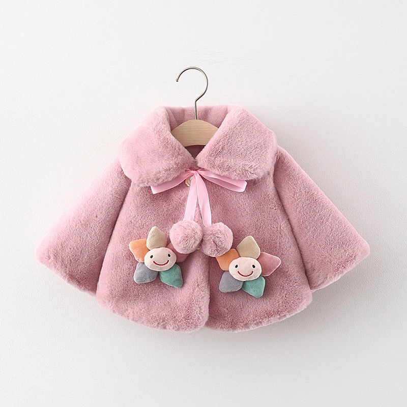 Autumn Winter Baby Jacket For Girls Cute Christmas Princess Cloak Outerwear Infant Plush Coat Snowsuit Newborn Baby Girl Clothes