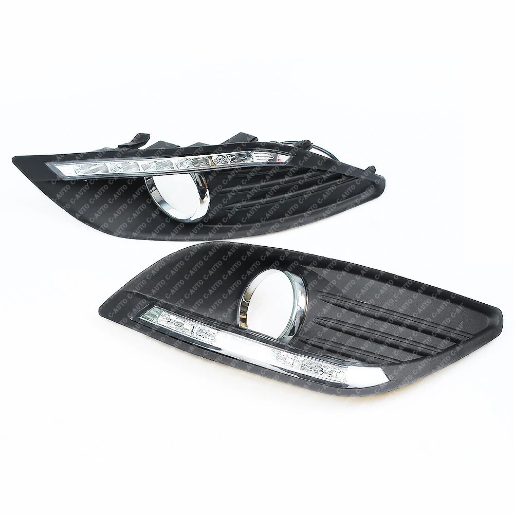 1Pair LED DRL Car Daytime Running light Front Driving Lamp Foglight Drl White 12V Car For Ford Focus 2 mk2 2008 2009 2010 2011