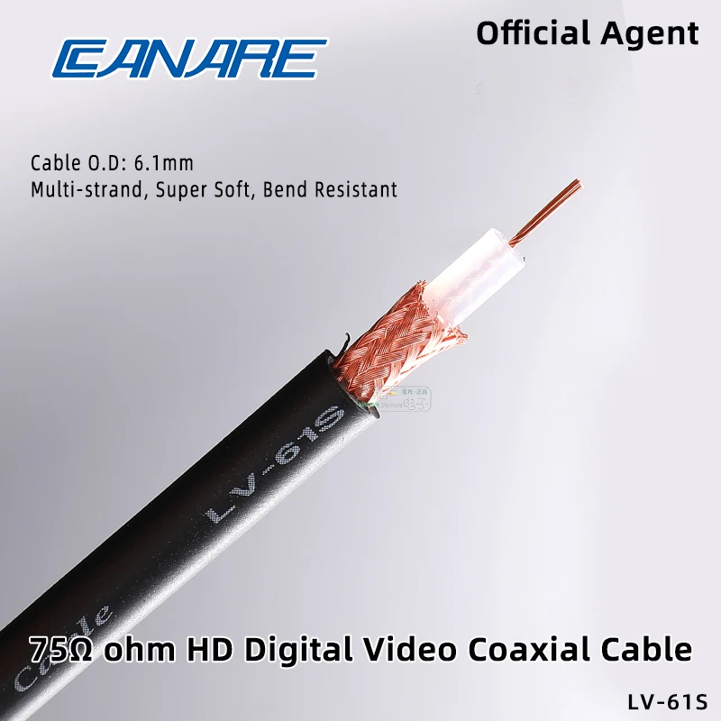 CANARE 50 75Ω ohm BNC HD Digital Coaxial Video Cable 3G 4K HD-SDI CCTV Surveillance Camera Broadcast Video Signal Transmit Cable