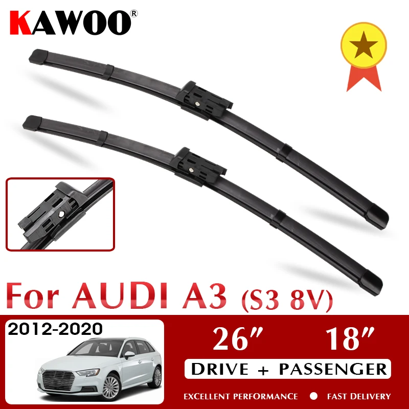 KAWOO Car Wiper Blade LHD / RHD Front Car Wiper Blades For Audi A3 S3 8V 2012 - 2020 Windshield Windscreen Front Window 26