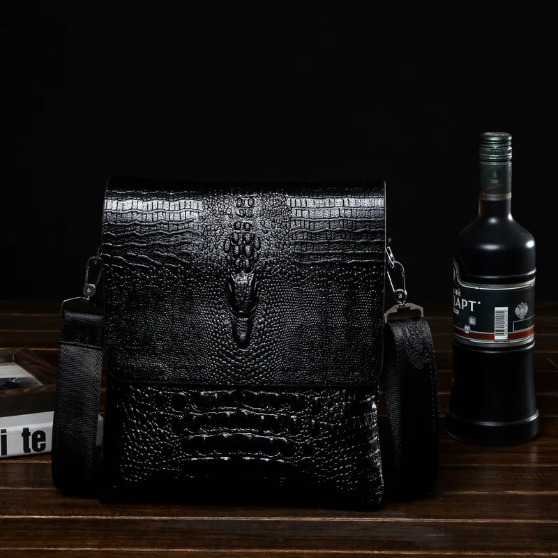 Luxury Brand Alligator Men Shoulder Bag Leather Business Crocodile Grain Crossbody Bag For Men Messenger Bag Male Casual Satchel