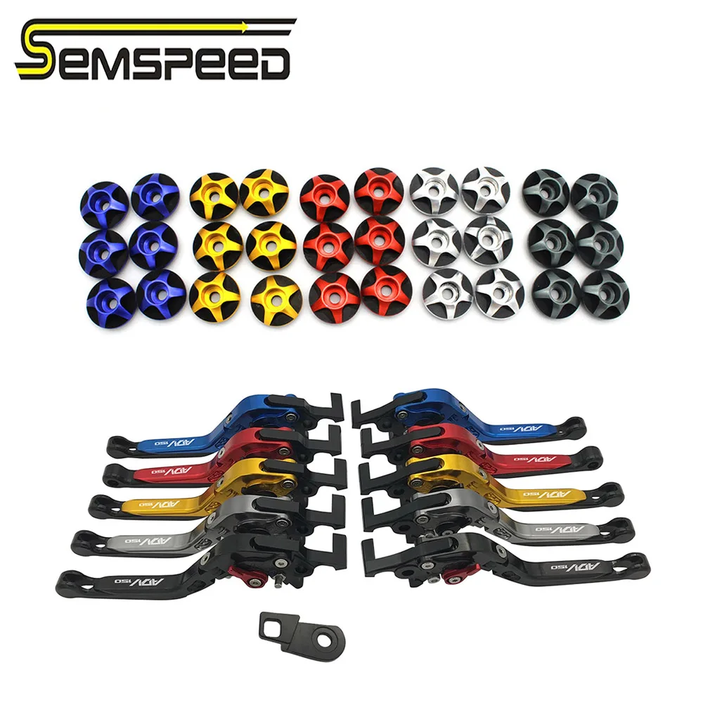 SEMSPEED adv 150 Parking Levers Frame Bolt Slider Stand Kit For ADV150 ADV 150 2019 2020 CNC Motorcycle Foldable Brake Levers