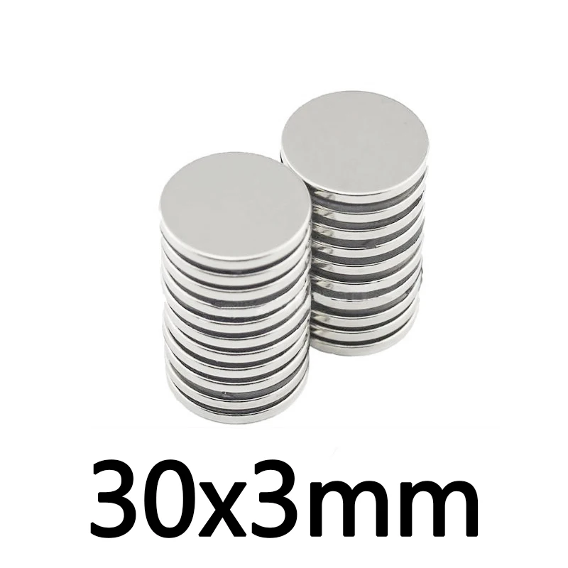 2/5/10/20/30Pcs 30x3 mm Strong Cylinder Rare Earth Magnet 30mmX3mm Round Neodymium Magnets 30x3mm Big Disc Magnet 30*3 mm