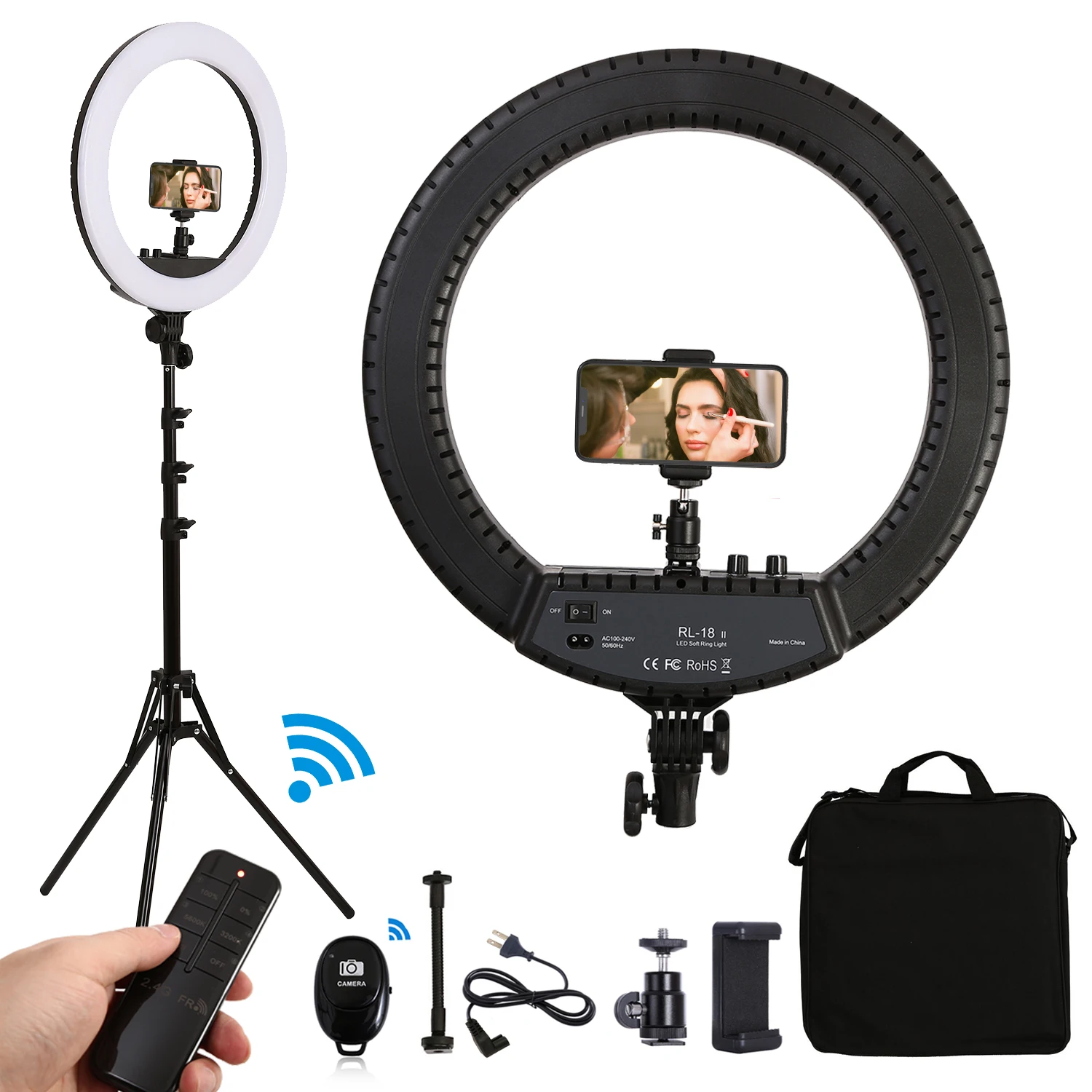 18Inch 55W Photo Studio LED Ring Light 45cm Phone camera Large Ring Lamp With Stand Tripod Professional for Video TikTok Youtube