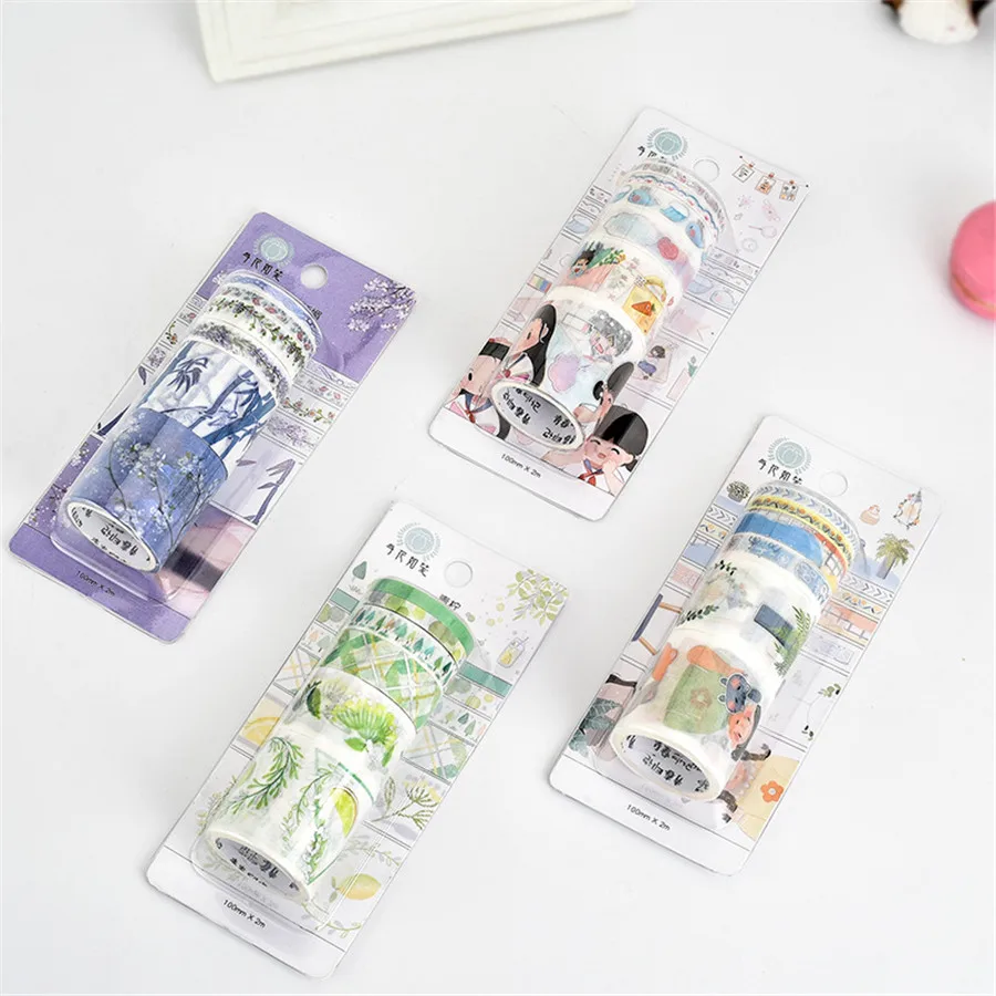 Gold Leaf Washi Tape 6pcs Masking Washitape Set Stationery Scrapbooking Cute Papeleria Fourniture Cinta Fita Adhesiva Decorativa