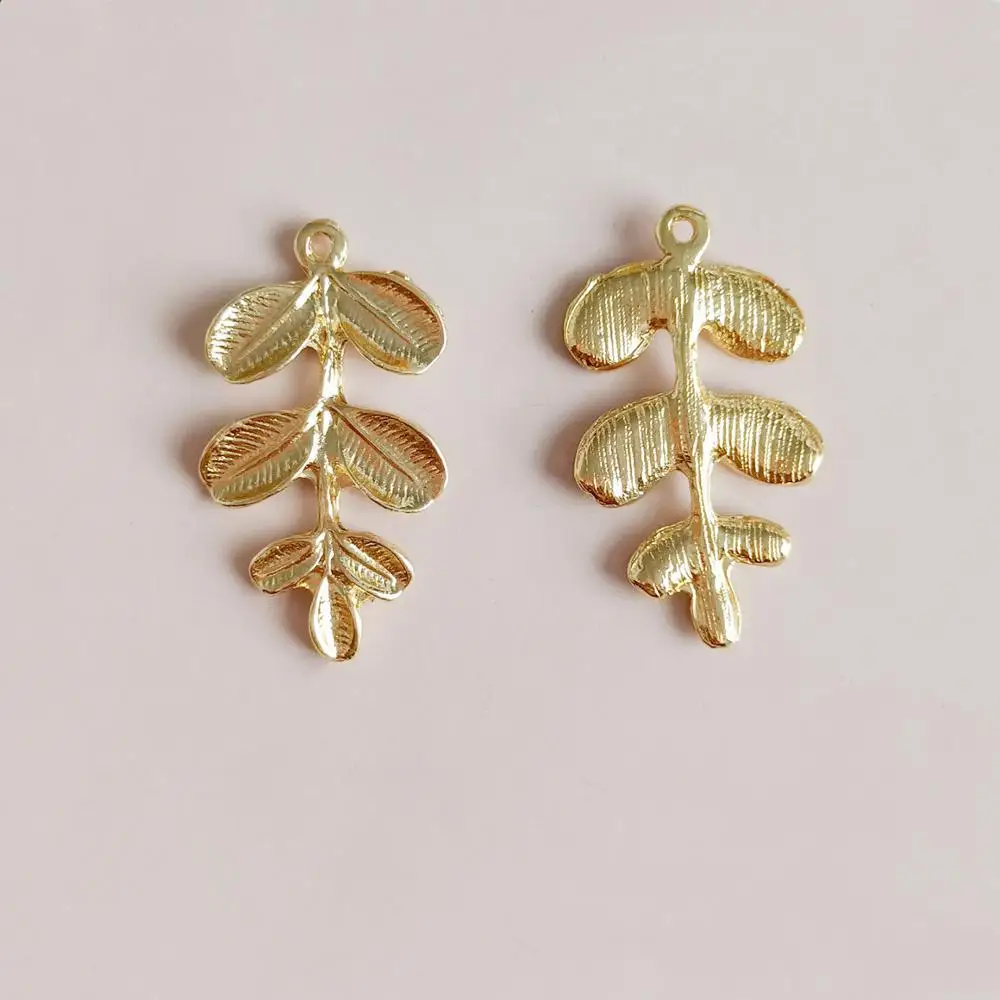 2019New 100Pcs leaves Branches button for DIY earring or necklace pendant and Wedding headdress jewelry accessories HZ569-HZ578