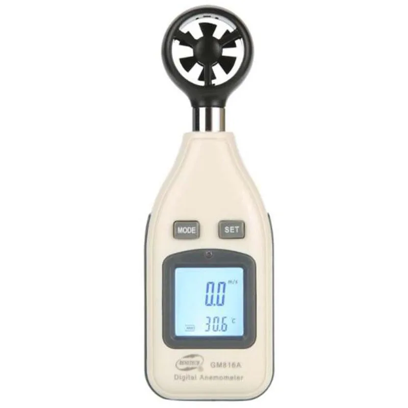 BENETECH GM816A Mini LCD Digital Handheld 30m/s Wind Speed Meter Scale Anemometer Thermometer Measure Tool