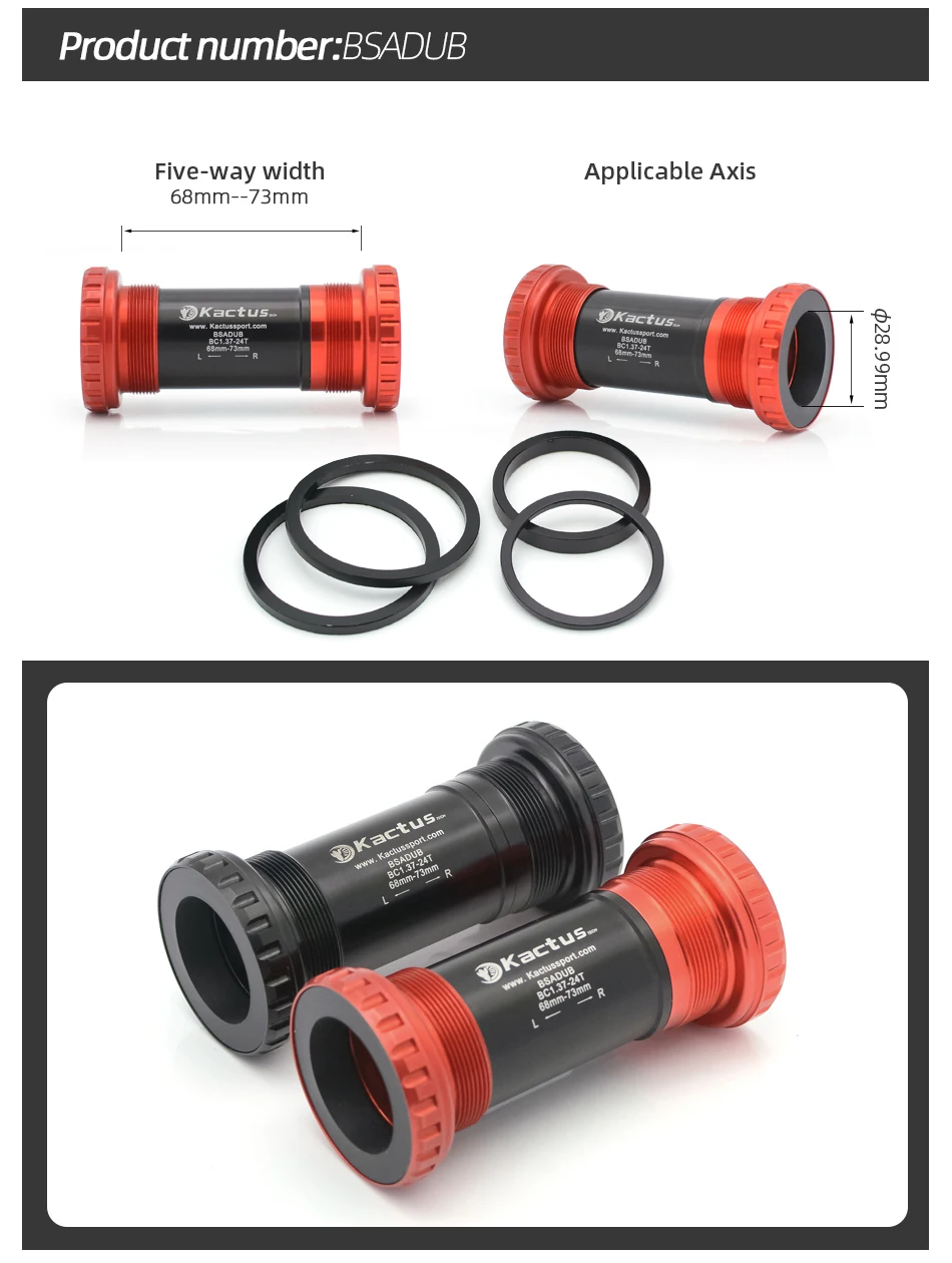 Kactus DUB Tretlager für SRAM DUB Kurbelgarnitur Kettenblatt MTB/Rennrad Teile Keramiklager Pressfit Fahrrad Tretlager – Detail 11