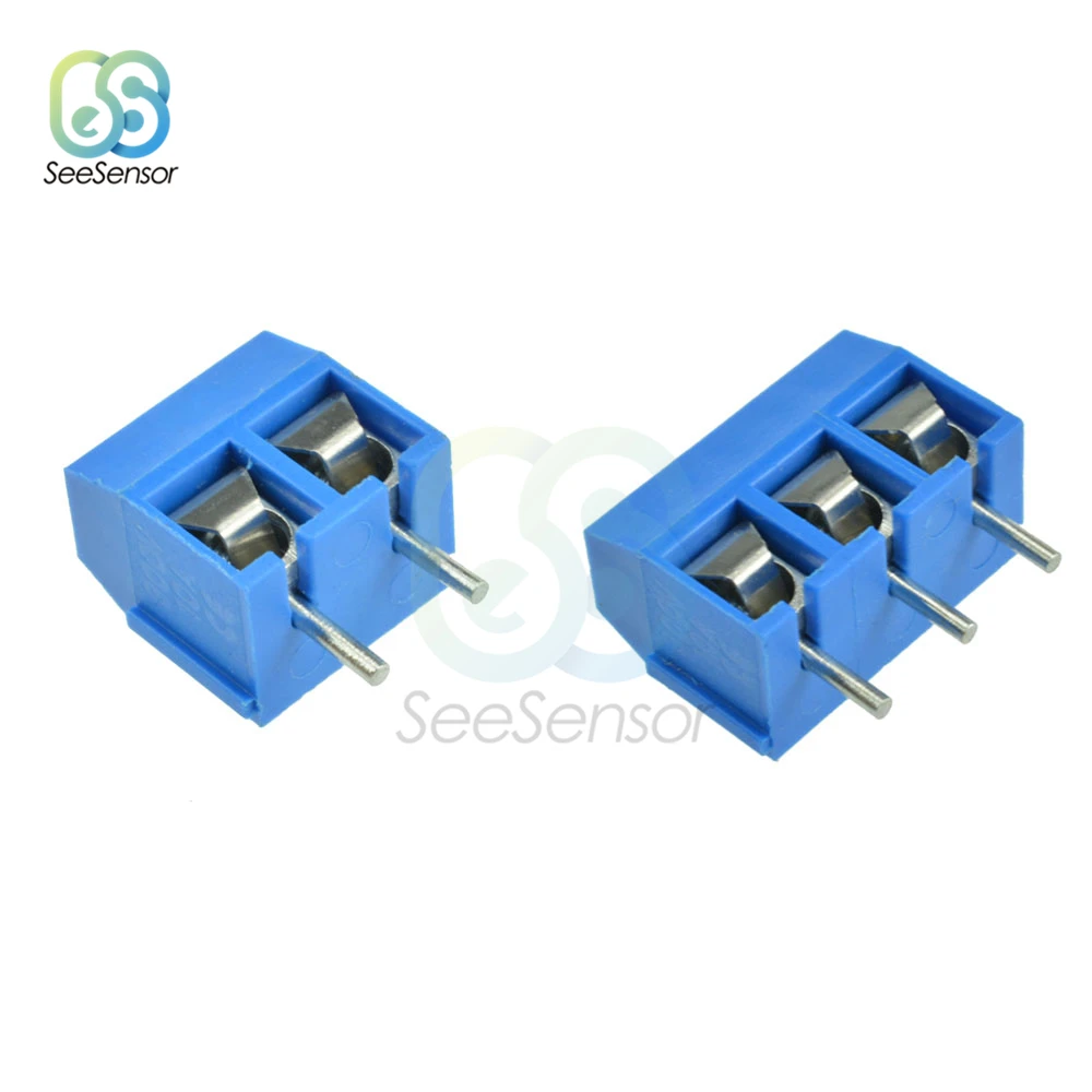 10Pcs/lot KF301-2P KF301-3P KF301-5.0-2P KF301 2Pin 3Pin 5.0mm Straight Pin Screw PCB Terminal Block Connector Blue