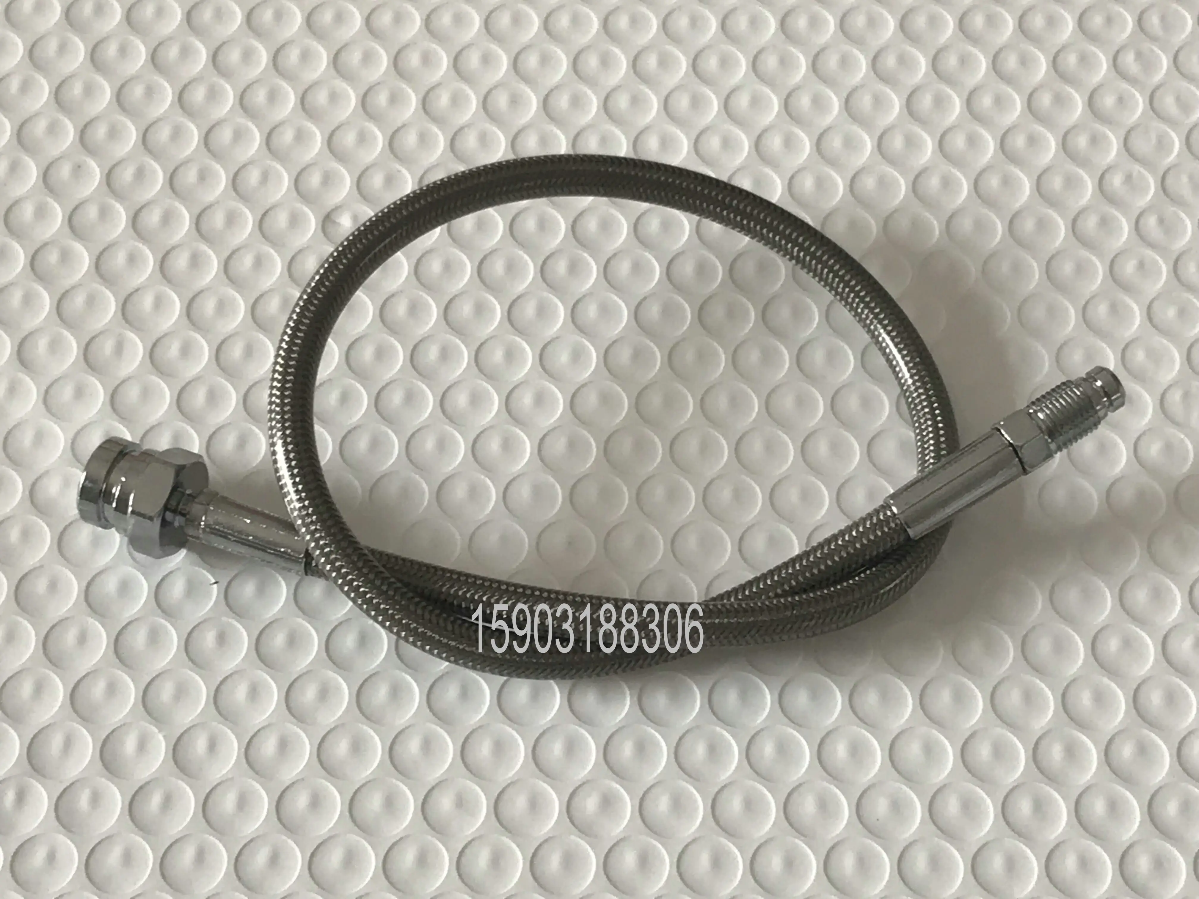 PU Covered Motorcycle Brake Oil Hose Line Stainless Steel Braided PTFE Pipe With Convex Hexagonal Joint And Outer Filament