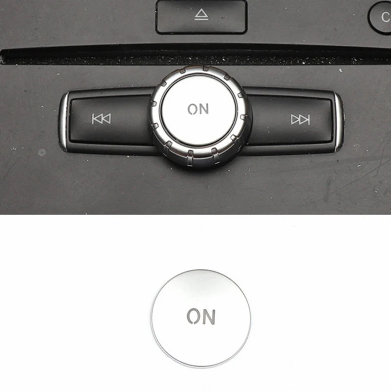 Car Console Volume Multimedia Switch Button Cover Trim for Benz W204 C180 E260 ML350 GLK200 Interior Accessories