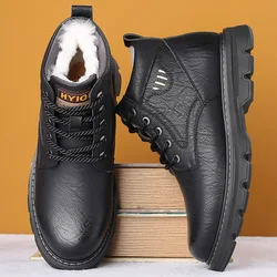 Winter New Men Ankle Boots Motorcycle Fur Plush Warm Classic Fashion Snow Boot Autumn Men Casual Outdoor Working Boots