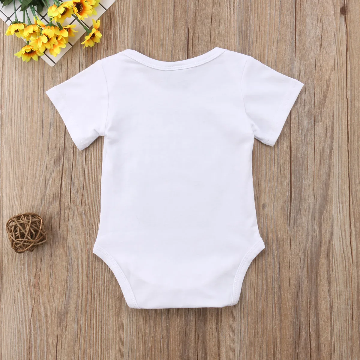 Newborn Baby Boys Girls Romper Letter  Moustache Short Sleeve Jumpsuit Clothes Outfits