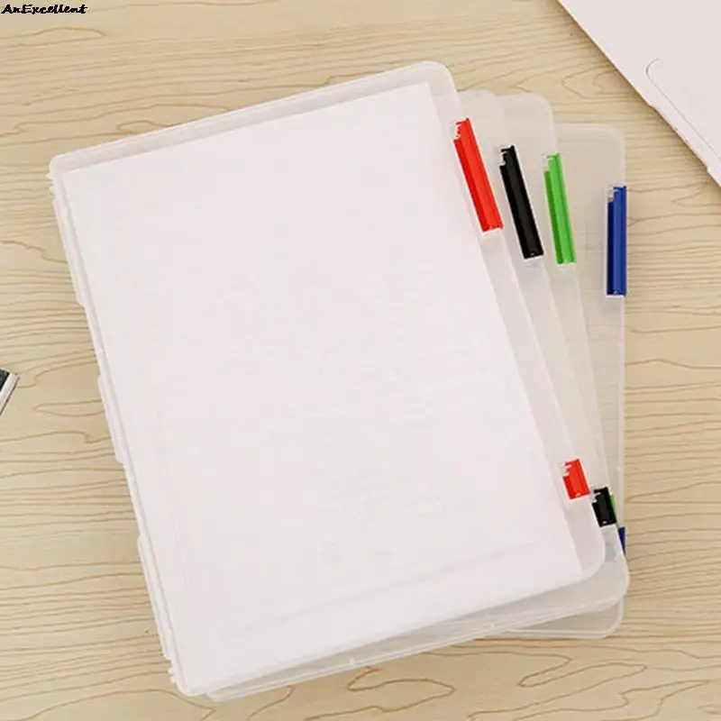 A4 File Holder Transparent Dustproof File Sorting Storage Box Portable A4 Paper Organizer Document Case Office Table Desk