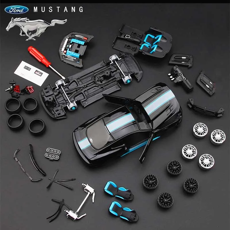 Maisto-Voiture l\'inventaire Ford Mustang modifiée, échelle 1:24, modèle en alliage assemblé, jouet de collection, décoration artisanale, 2015