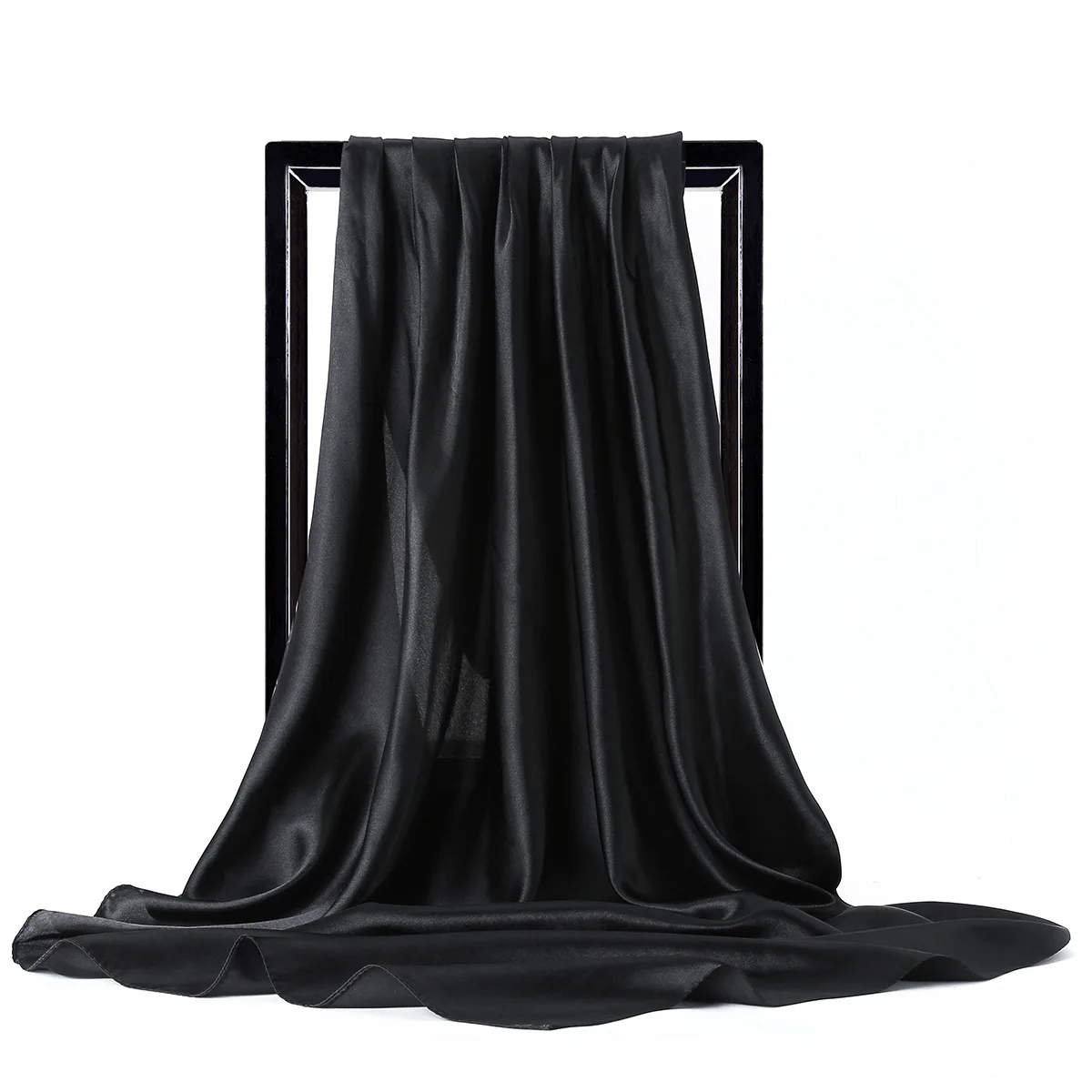 Luxus Marke Seide Schal Frauen Satin einfarbig Hijab Schals Muslimischen Pareo Bandana Weibliche Schal Wrap Stirnband Foulard 90*90 cm