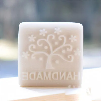 1Pcs Lucky Tree and Flower Pattern Mini Diy Soap Stamp Diy Handmade Soap Stamps White Resin Soap Chapter Personality